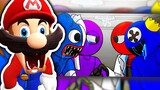 Mario Reacts To Rainbow Friends vs poppy playtime #2 animation purple and huggy wuggy vs green blue