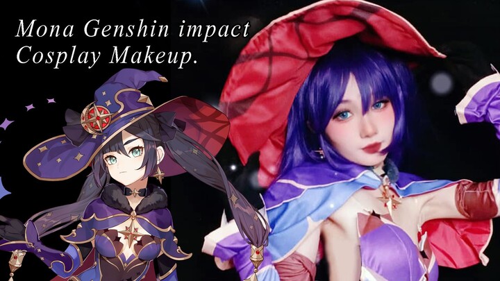 แต่งหน้าคอสเพลย์โมนา Mona Genshin impact Cosplay Makeup