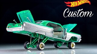 JDP改造风火轮 - 全开雪佛兰黑斑羚趴地跳跳车‘64 Impala Lowrider - Jakarta Diecast Project