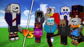 Infected sans vs AU Undertale / Minecraft / ( UNDERTALE BATTLE )