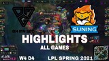 Highlight OMG vs SN (All Game) LPL Mùa Xuân 2021 | LPL Spring 2021 | Oh My God vs Suning