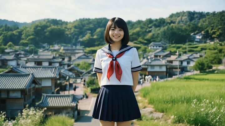 【AI girl】A stroll in the countryside【Music：Heartbeat Glow】