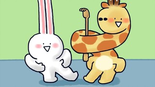 [Little Spear Zoo] The little rabbit has itchy ears and eyes, and a good friend is here to help.
