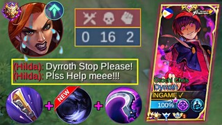 NEW DYRROTH ANNOYING INSTANT DELETE BUILD UNTIL THIS BUFFED ENEMY FEEDER IN MYTHIC GLORY - MLBB