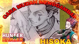 cara mudah menggambar anime Hunter x Hunter , Hisoka