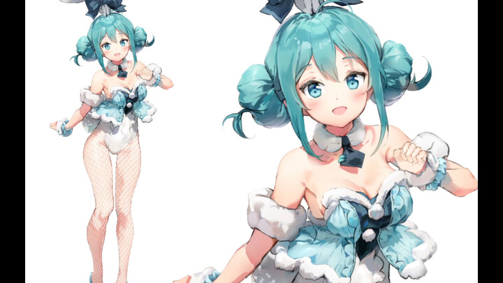 แอนิเมชั่นกระดูกสันหลังของ Hatsune Bunny Girl (พร้อมตาราง)