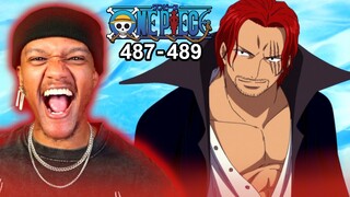SHANKS HAS ARRIVED!! One Piece Episode 487, 488, 489 Reaction + Review