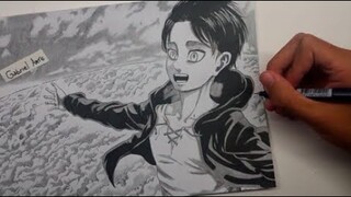 Drawing EREN JAEGER FREEDOM [ Shingeki no Kyojin ] | Manga Style