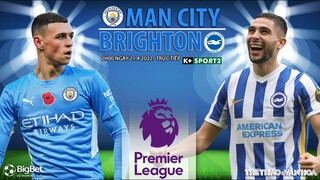 NGOẠI HẠNG ANH | Man City vs Brighton (2h00 ngày 21/4) trực tiếp K+SPORTS 2. NHẬN ĐỊNH BÓNG ĐÁ ANH