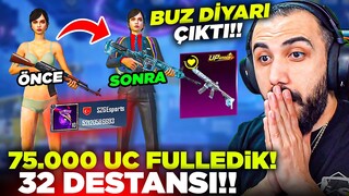 PUBG MOBILE'IN BİZE ÖZEL VERDİĞİ HESABI FULLEDİK! 😱 (75.000 UC) 32 DESTANSI VE BUZ DİYARI ÇIKARDIK!