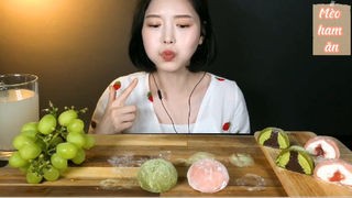 Bánh gạo mochi trà xanh và dâu Nhật Bản 4 #amthuc