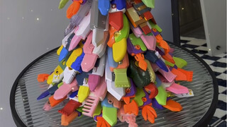 自己做了个萝卜刀圣诞树🎄