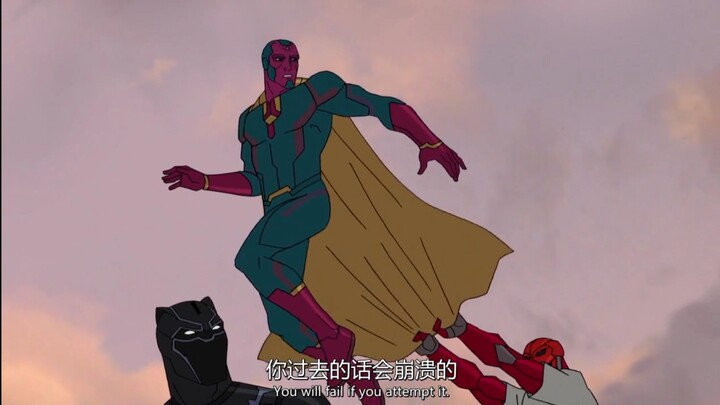 Sau khi robot do Red Skull tạo ra được Vision biến thành Skeleton😆