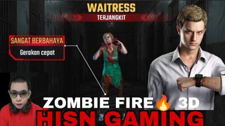 game zombie fire 3D.  zombie waitress terjangkit