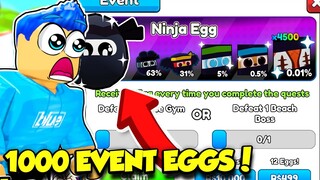 I OPENED 1,000 NINJA EVENT EGGS IN ARM WRESTLE SIMULATOR NEW UPDATE!