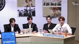 [ENG] 181101 weareoneEXO #TwitterBlueRoom Live Q&A [mr.virtue]