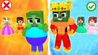 Monster School : Fat and Thin Baby Zombie x Squid Game Doll  - Minecraft Animation