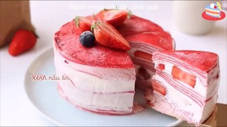 Bánh crepe dâu tây xinh xẻoooo quá điii 💕😽