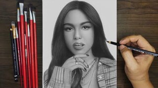 Olivia Rodrigo Charcoal Drawing