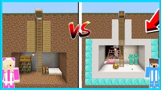 MIPAN & ZUZUZU Challange Buat Rumah Rahasia Bawah Tanah Di Minecraf! NOOB VS PRO