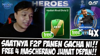 FREE 4 MASCHERANO MINGGU DEPAN?? SAATNYA F2P PANEN GACHA TERBARU EA SPORT FC MOBILE | PERKORO DUNYO