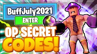 *JULY 2021* ALL NEW SECRET OP CODES! Roblox Weight Lifting Simulator 🏋️‍♂️