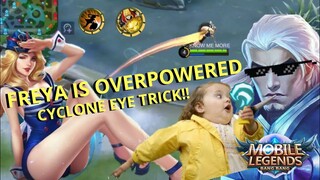 FREYA, ULTIMATE HIGH JUMPER, USING CYCLONE EYES, MOBILE LEGENDS NEW VERSION UPDATE!!!