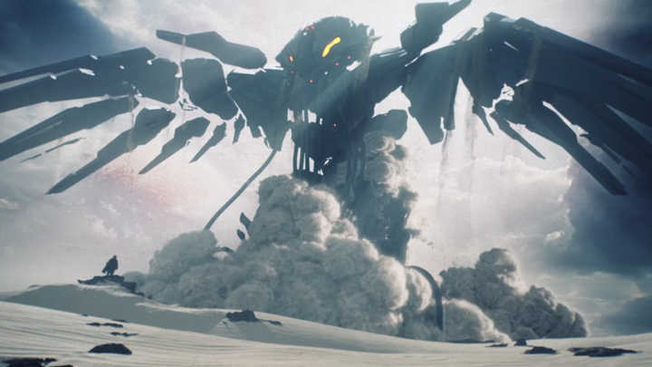 The ancient mechanical giant broke out of the ground!