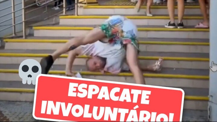 TENTOU DESCER A ESCADA DE UM JEITO DIFERENTE E FEZ UM ESPACATE INVOLUNTÁRIO! Â🪜