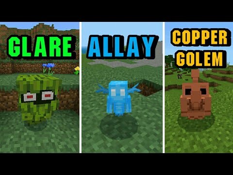 3 Mob!!ใหม่ที่ถูกโหวต ในมายคราฟ!! แอดออน GLARE, ALLAY DAN COPPER GOLEM | Minecraft PE