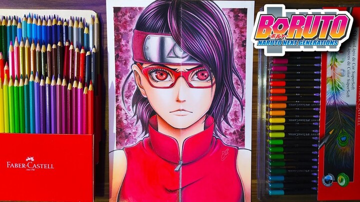 Drawing Sarada Uchiha in #shorts [Boruto Naruto Next Generations]