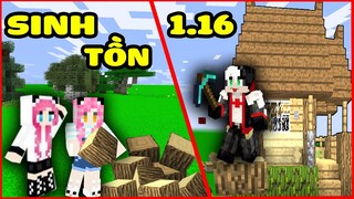 PANDA THỬ THÁCH SINH TỒN 1.16 TRONG MINECRAFT*REDHOOD XÂY NHÀ*STEVE XEM LIVE STREAM CỦA REDHOOD