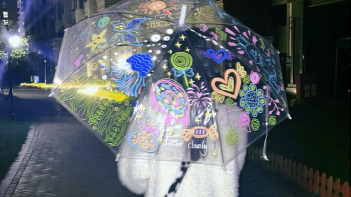 Got a random idea on my birthday and drew a hand-drawn doodle of a little umbrella!