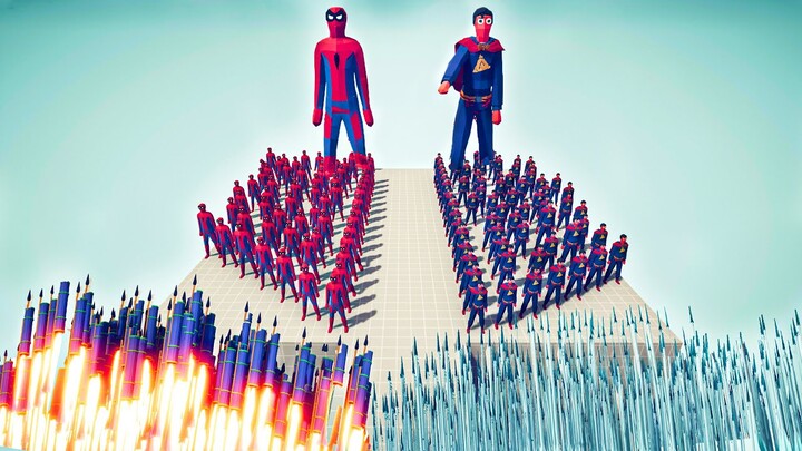 50x SPIDERMAN & 50x SUPERMAN vs 2x EVERY GOD - 🏹Totally Accurate Battle Simulator TABS
