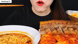 ASMR MÌ CAY, KIM CHI CAY, THỊT BA CHỈ CHIÊN GIÒN 1