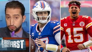 "Josh Allen is not as reputable as Mahomes" - Nick is scared that Mahomes will destroy Josh Allen