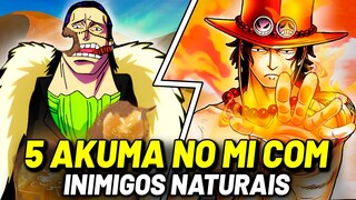 +5 AKUMA NO MI COM INIMIGOS NATURAIS EM ONE PIECE!