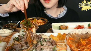 Cồi sò, canh súp tương đậu, thịt ức bò, sushi 5 #amthuc