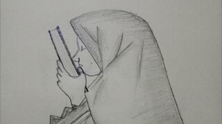 Muslim Girl With Quran || Drawing || Easy || Akidul The Artist