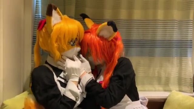 【kigurumi】Double Happiness of Masked Pretty Girls (New kig video 603)