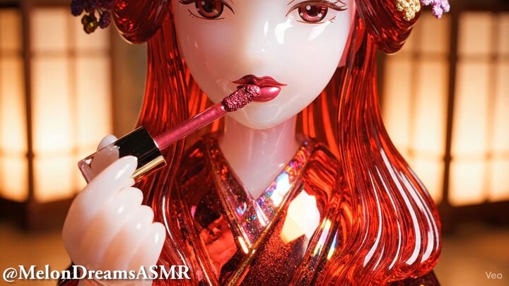 【AI ASMR】Glass doll makeup