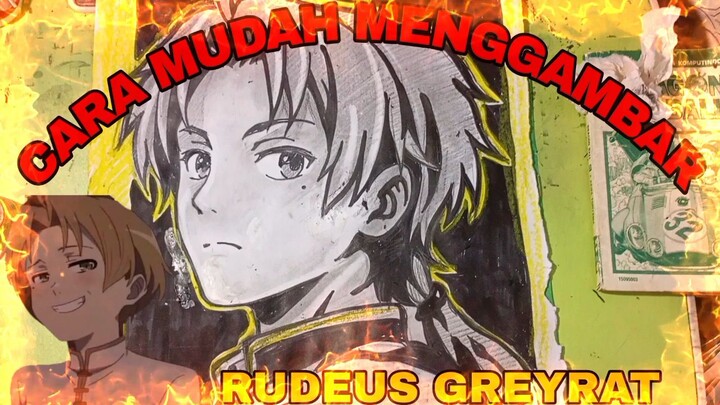 cara mudah menggambar  Rudeus GRYRAT
