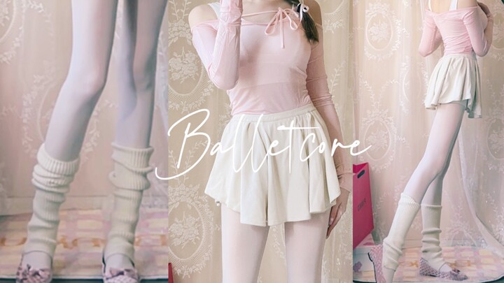So elegant! Early spring ballet-inspired outfit | Trying Balletcore | Cuffed socks + dance‑class top