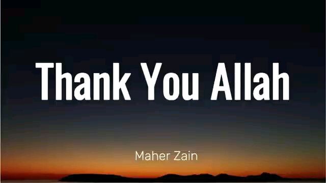 Thank you Allah
