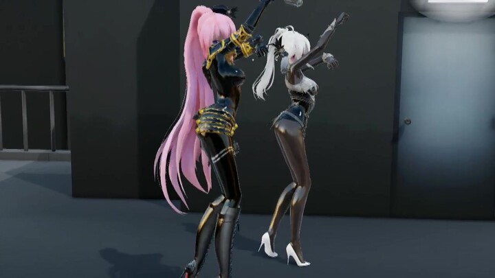 MMD girls, it's late at night! Are you two diligent enough to dance on the rooftop?