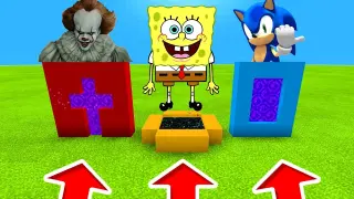 Minecraft PE : DO NOT CHOOSE THE WRONG PORTALS! (Pennywise, Spongebob & Sonic)