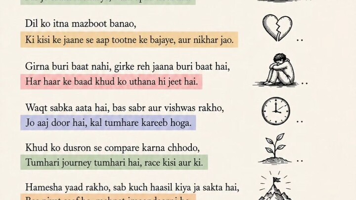 “Khamoshi rakho, mehnat karte raho… waqt aayega, jawab khud mil jayega. ✨”