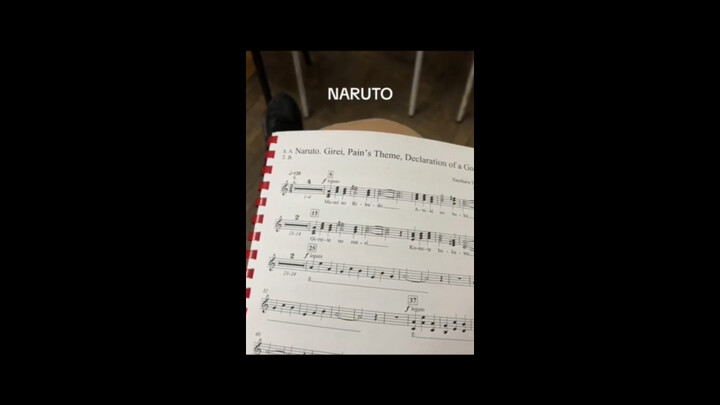 A Kazakh choir sings a song from the Naruto anime.