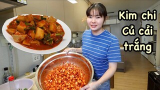 Vlog 411| Quyên làm thau KIM CHI CỦ CẢI TRẮNG giòn rụm, nội cha đều khen ngon
