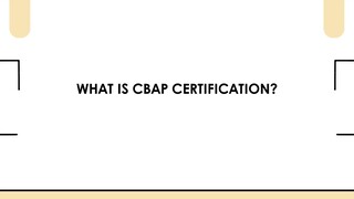 What Is CBAP Certification.
